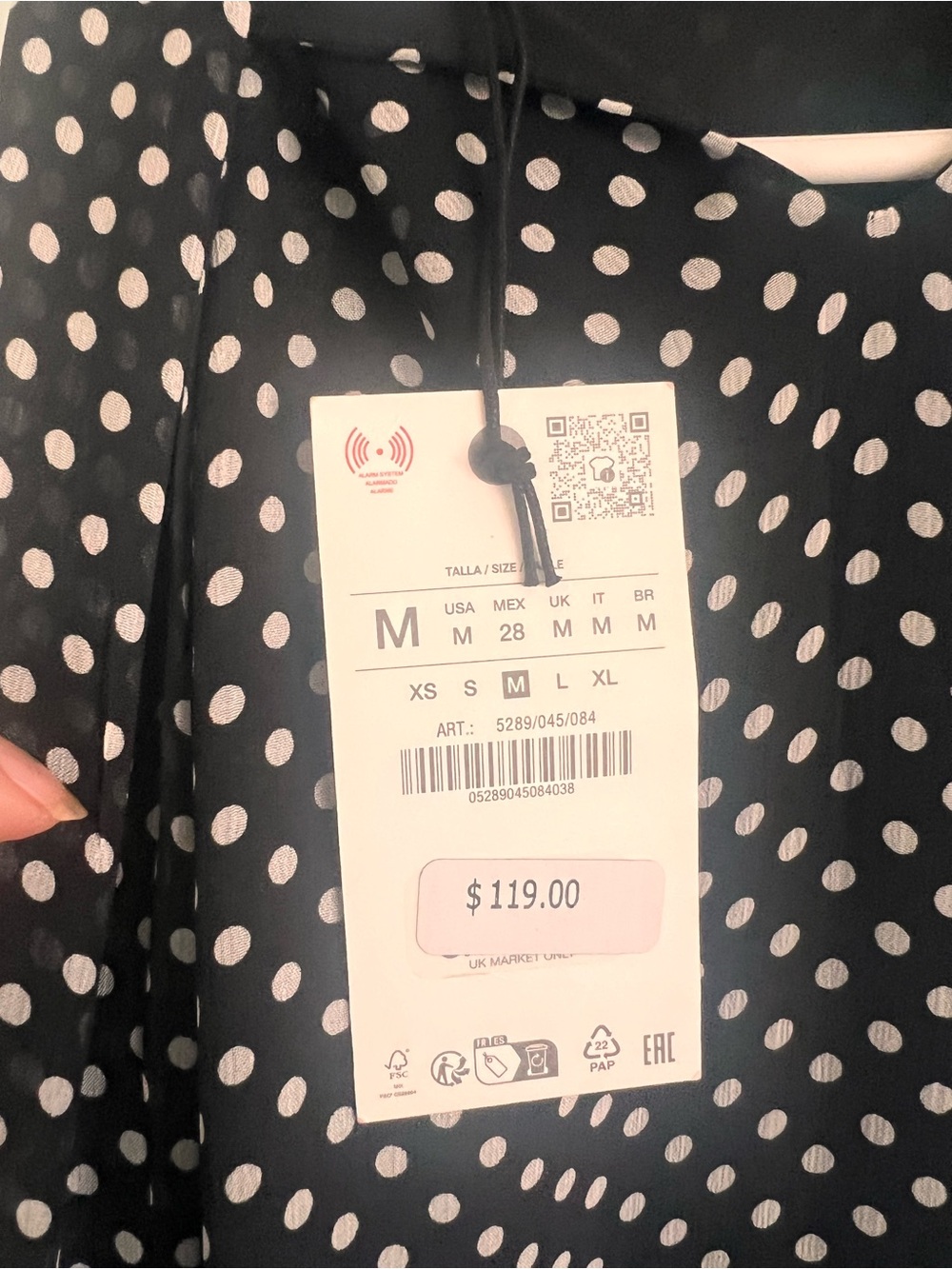 Zara Black and White Polka Dot Maxi Dress - Picture 5 of 5